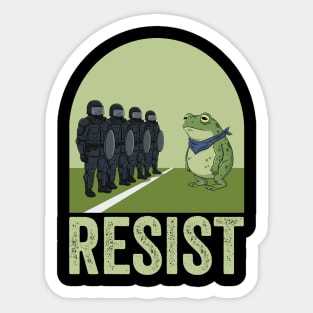 Resist Frog - Portland Protest Activist Vintage Poster Sticker